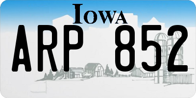 IA license plate ARP852