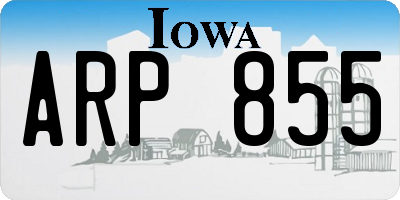 IA license plate ARP855