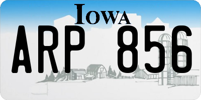 IA license plate ARP856