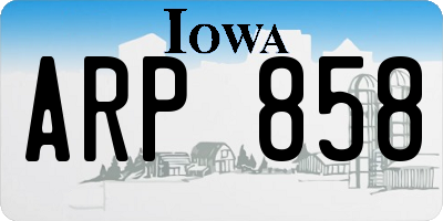 IA license plate ARP858