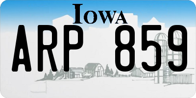 IA license plate ARP859