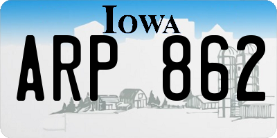 IA license plate ARP862