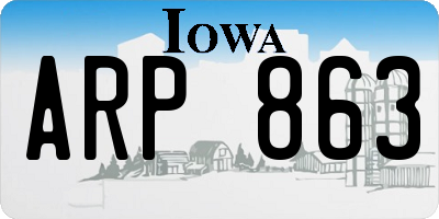 IA license plate ARP863
