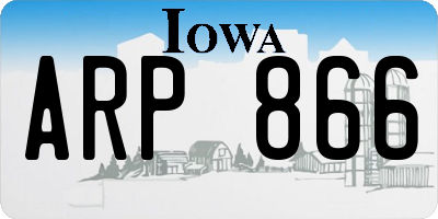 IA license plate ARP866