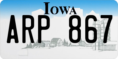IA license plate ARP867