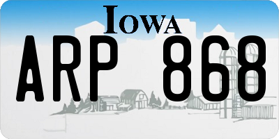 IA license plate ARP868