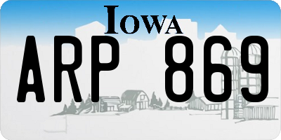 IA license plate ARP869