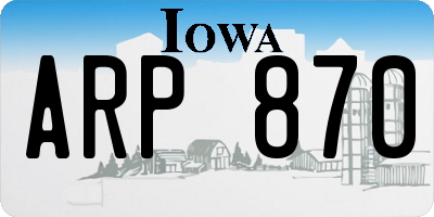 IA license plate ARP870