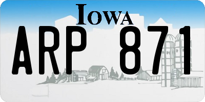 IA license plate ARP871