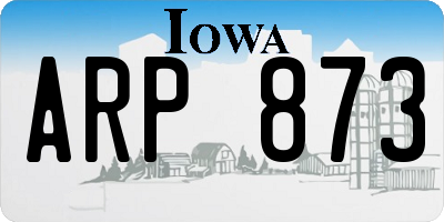 IA license plate ARP873