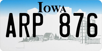 IA license plate ARP876
