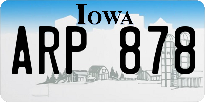 IA license plate ARP878