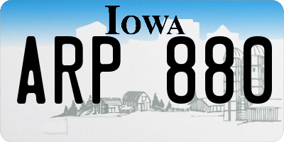 IA license plate ARP880