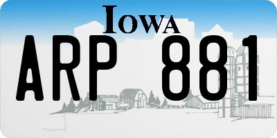 IA license plate ARP881