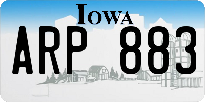 IA license plate ARP883