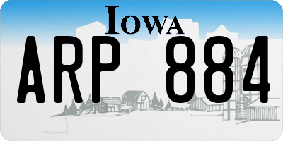 IA license plate ARP884