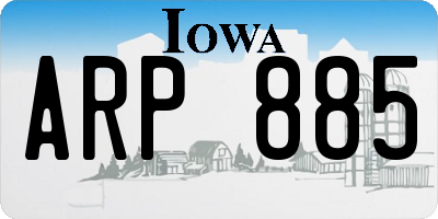 IA license plate ARP885