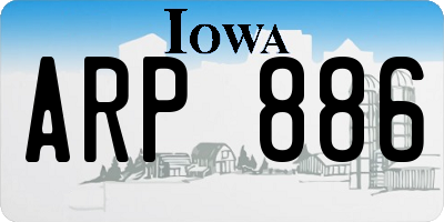 IA license plate ARP886