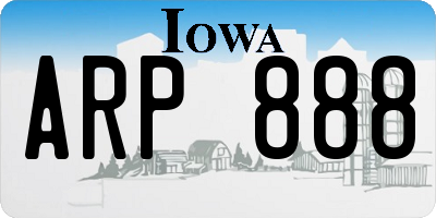 IA license plate ARP888