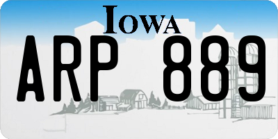 IA license plate ARP889