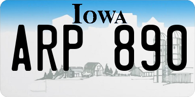 IA license plate ARP890