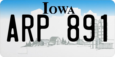 IA license plate ARP891
