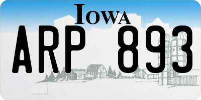 IA license plate ARP893