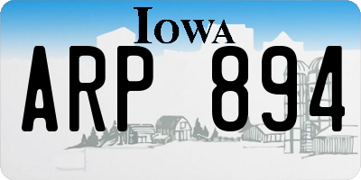 IA license plate ARP894