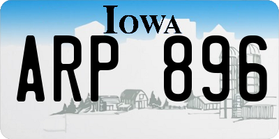 IA license plate ARP896