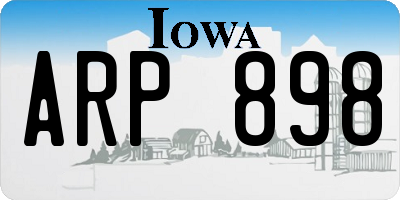 IA license plate ARP898