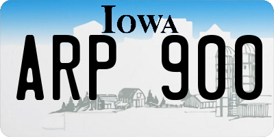 IA license plate ARP900