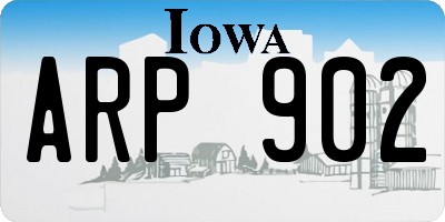 IA license plate ARP902