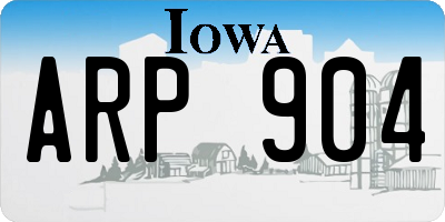 IA license plate ARP904