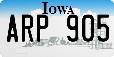 IA license plate ARP905