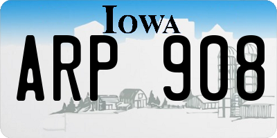 IA license plate ARP908