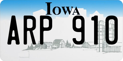 IA license plate ARP910