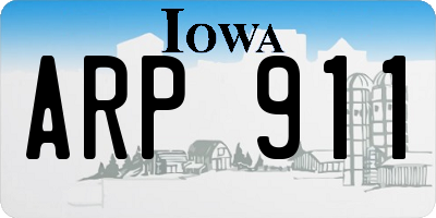 IA license plate ARP911