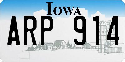 IA license plate ARP914