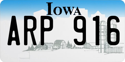 IA license plate ARP916