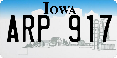 IA license plate ARP917