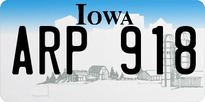 IA license plate ARP918