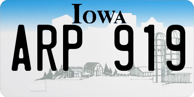 IA license plate ARP919
