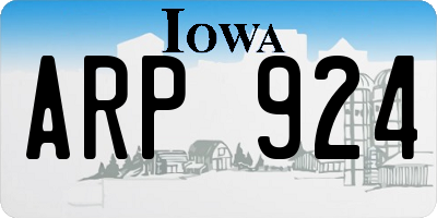 IA license plate ARP924