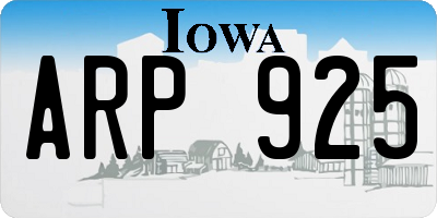IA license plate ARP925