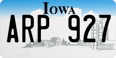 IA license plate ARP927