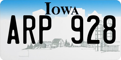 IA license plate ARP928