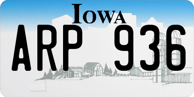IA license plate ARP936