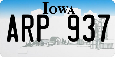 IA license plate ARP937