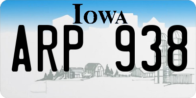 IA license plate ARP938