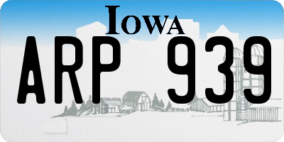 IA license plate ARP939